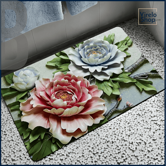 Tapis de bain absorbant au design naturel - FLORA