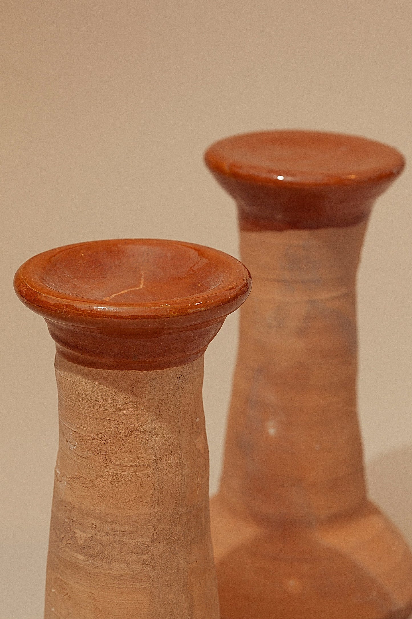 Bougeoirs en argile (lot de 2)