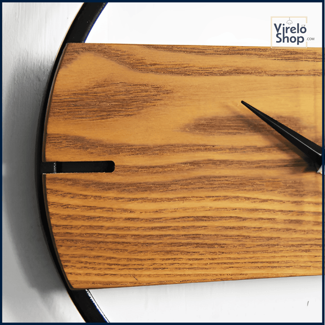 Horloge murale en bois et métal - LEO