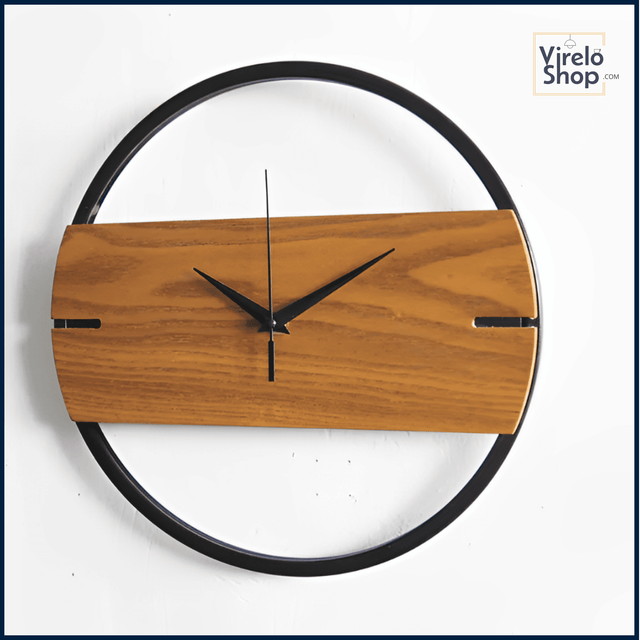 Horloge murale en bois et métal - LEO