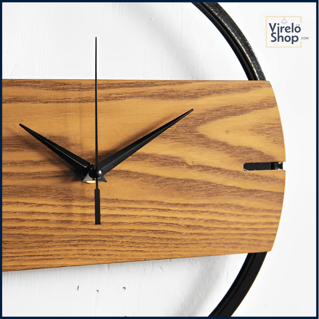 Horloge murale en bois et métal - LEO