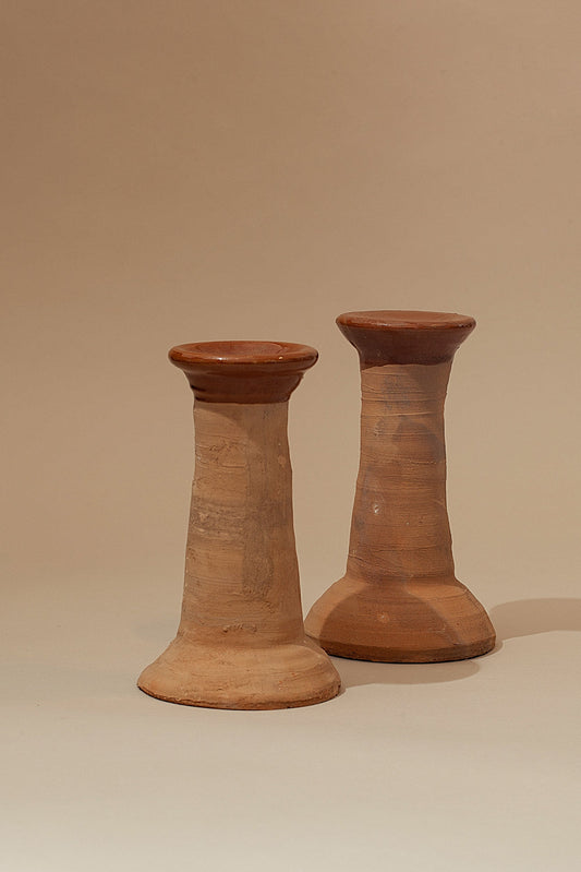 Bougeoirs en argile (lot de 2)