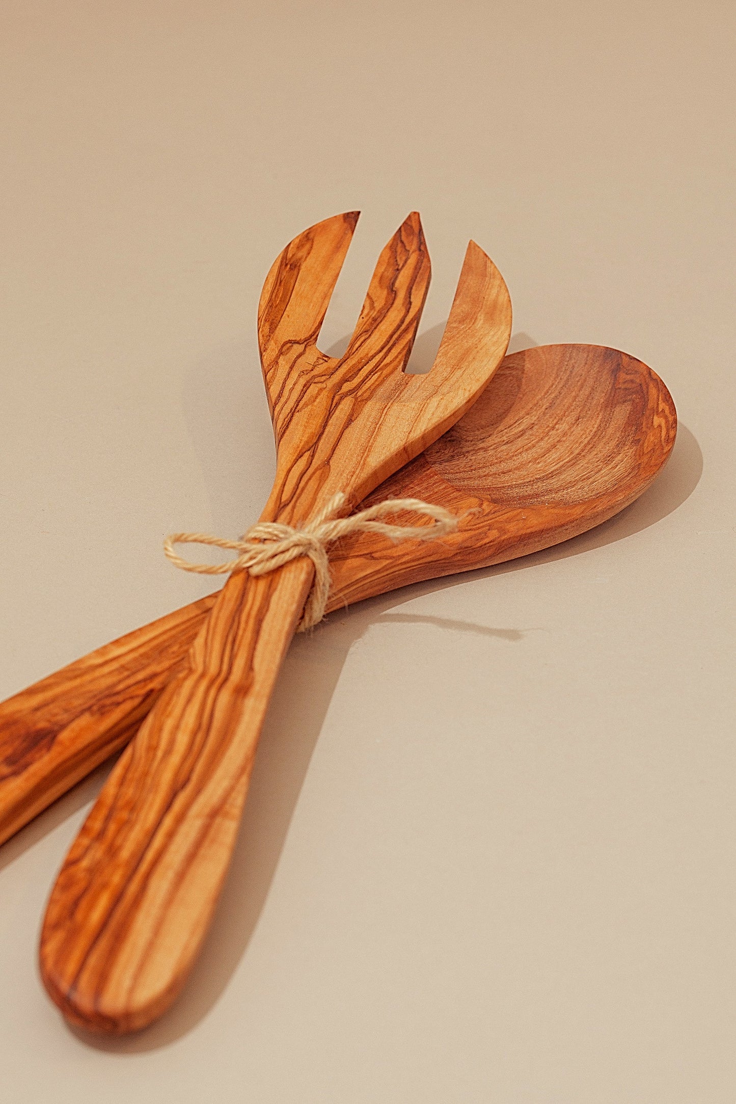 Löffel- und Gabelpaket aus Olivenholz