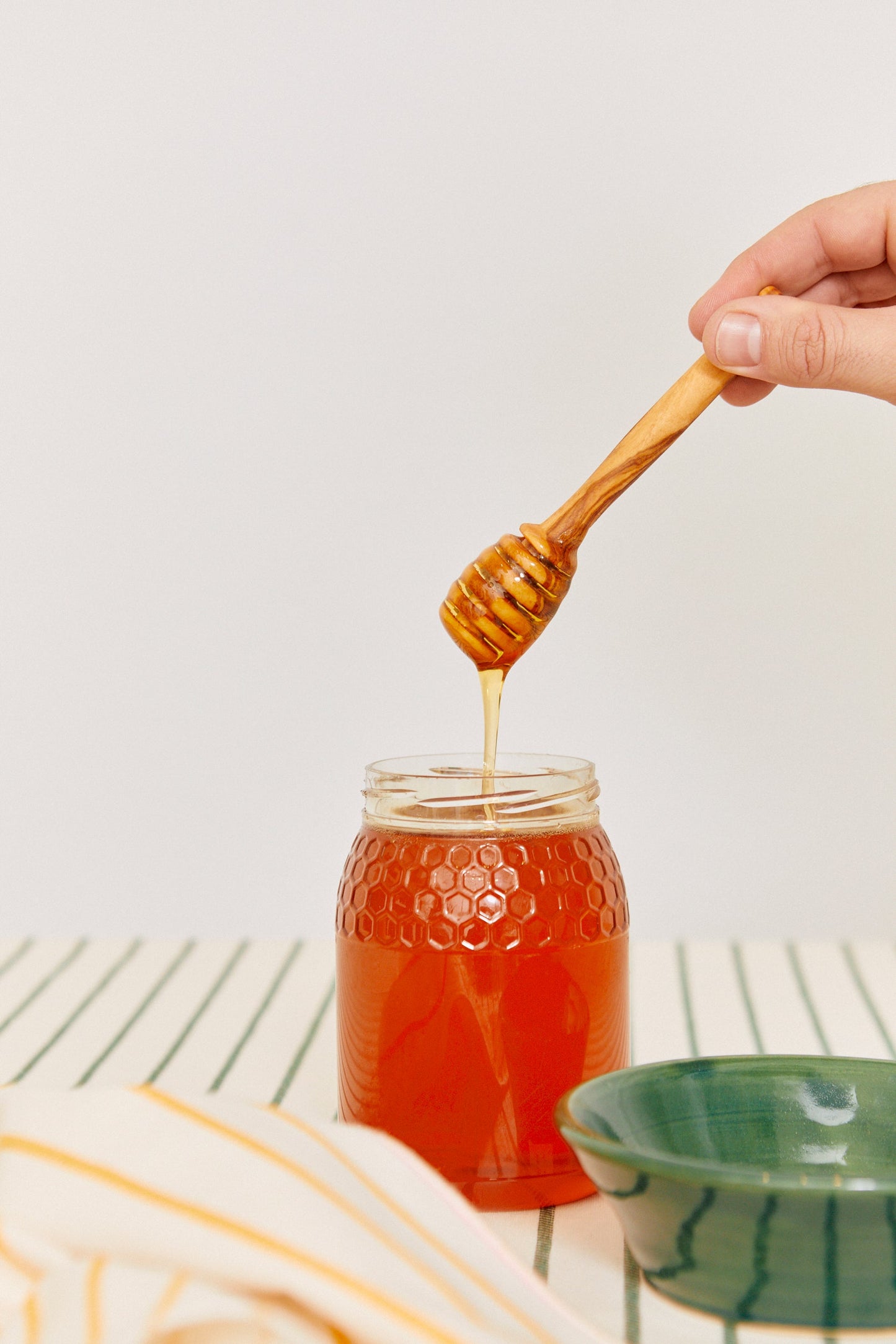ustensile à miel en bois d'olivier