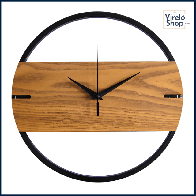 Horloge murale en bois et métal - LEO