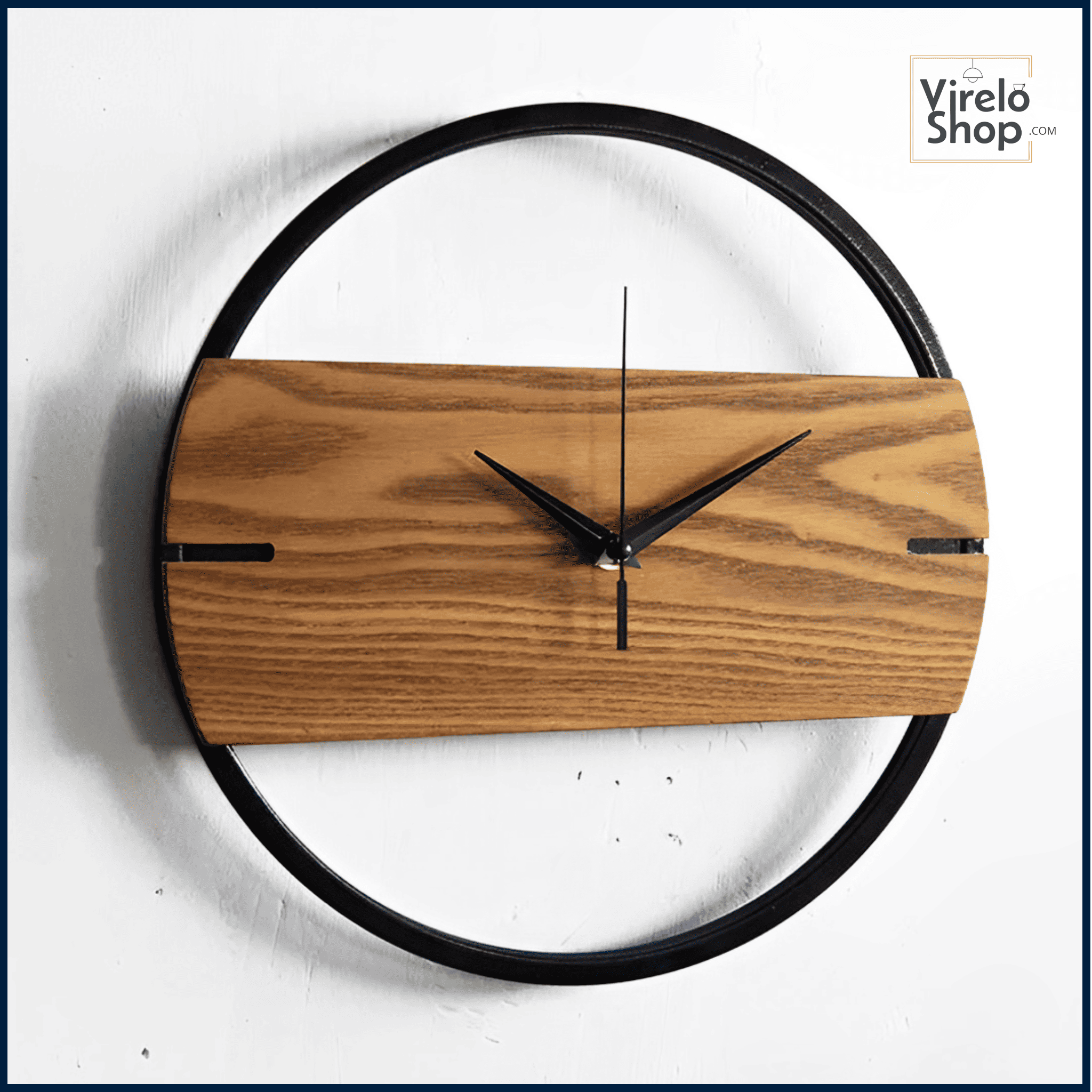 Reloj de Pared en madera y metal - LEO