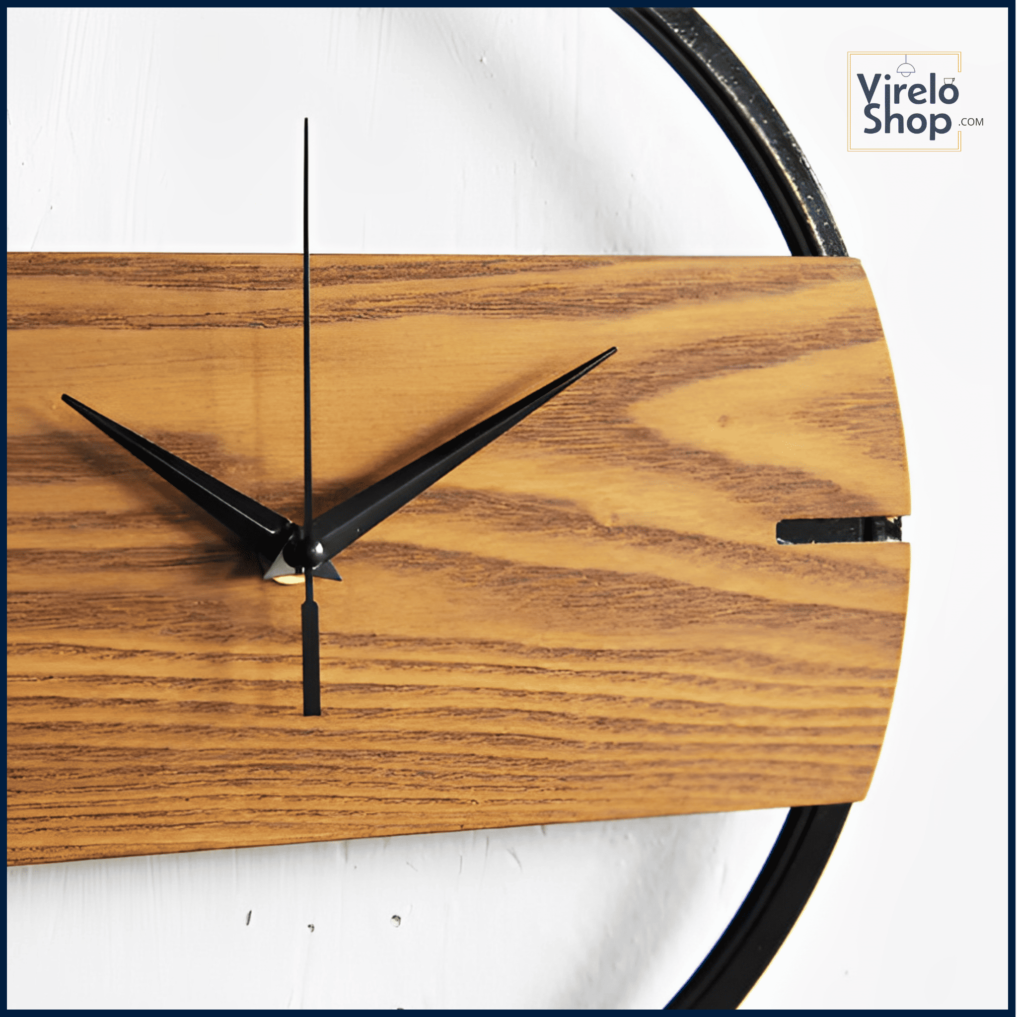 Reloj de Pared en madera y metal - LEO