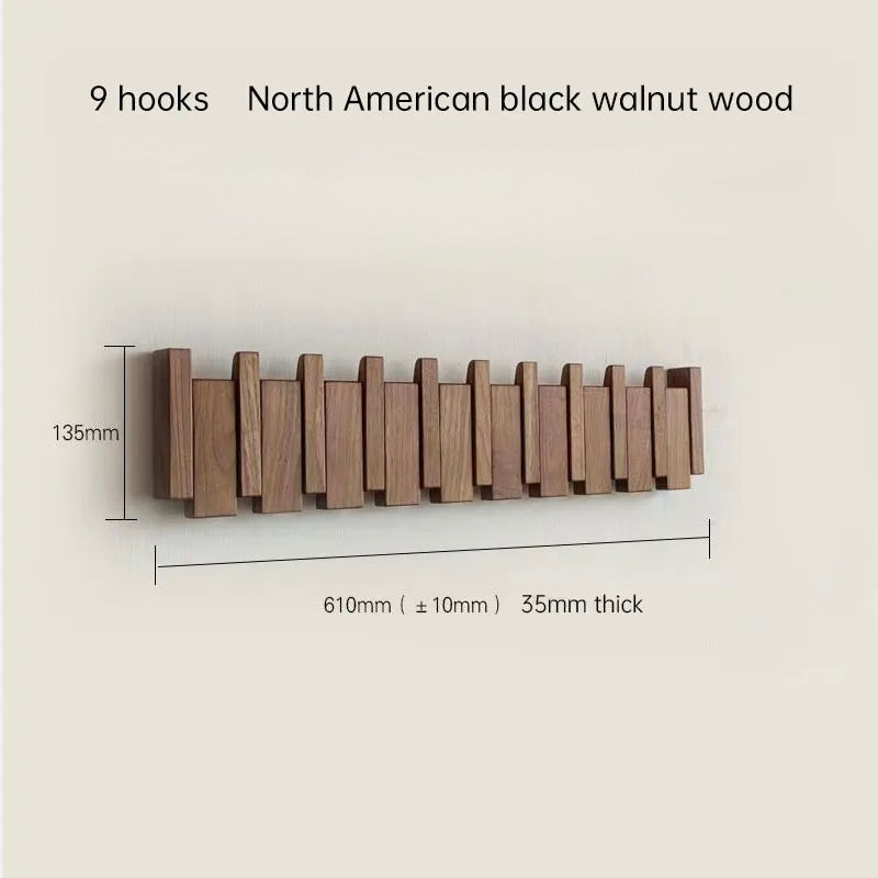 Porte-manteau mural en bois naturel - ROMA