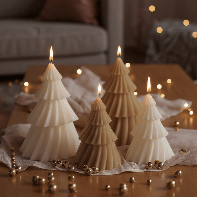 Bougie en cire végétale – Sapin de Noël