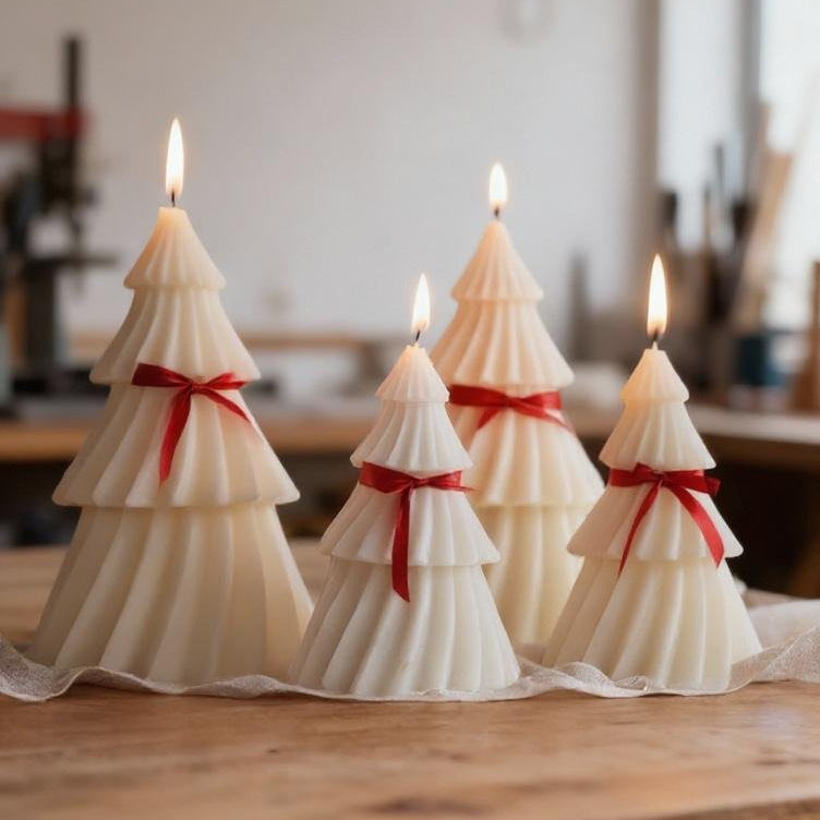 Vela en cera vegetal – Árbol de Navidad