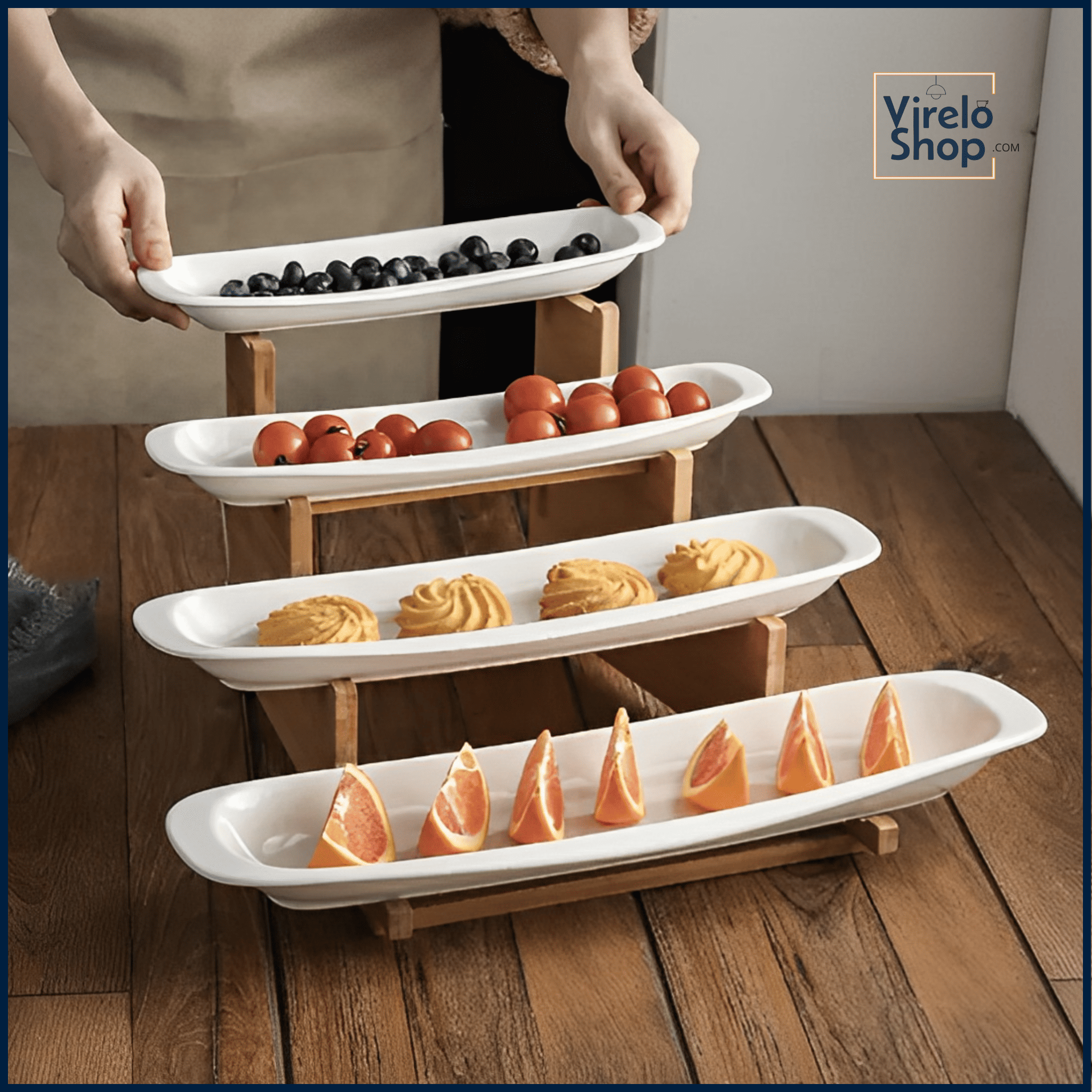 Bandejas de bambú y cerámica- SWEET