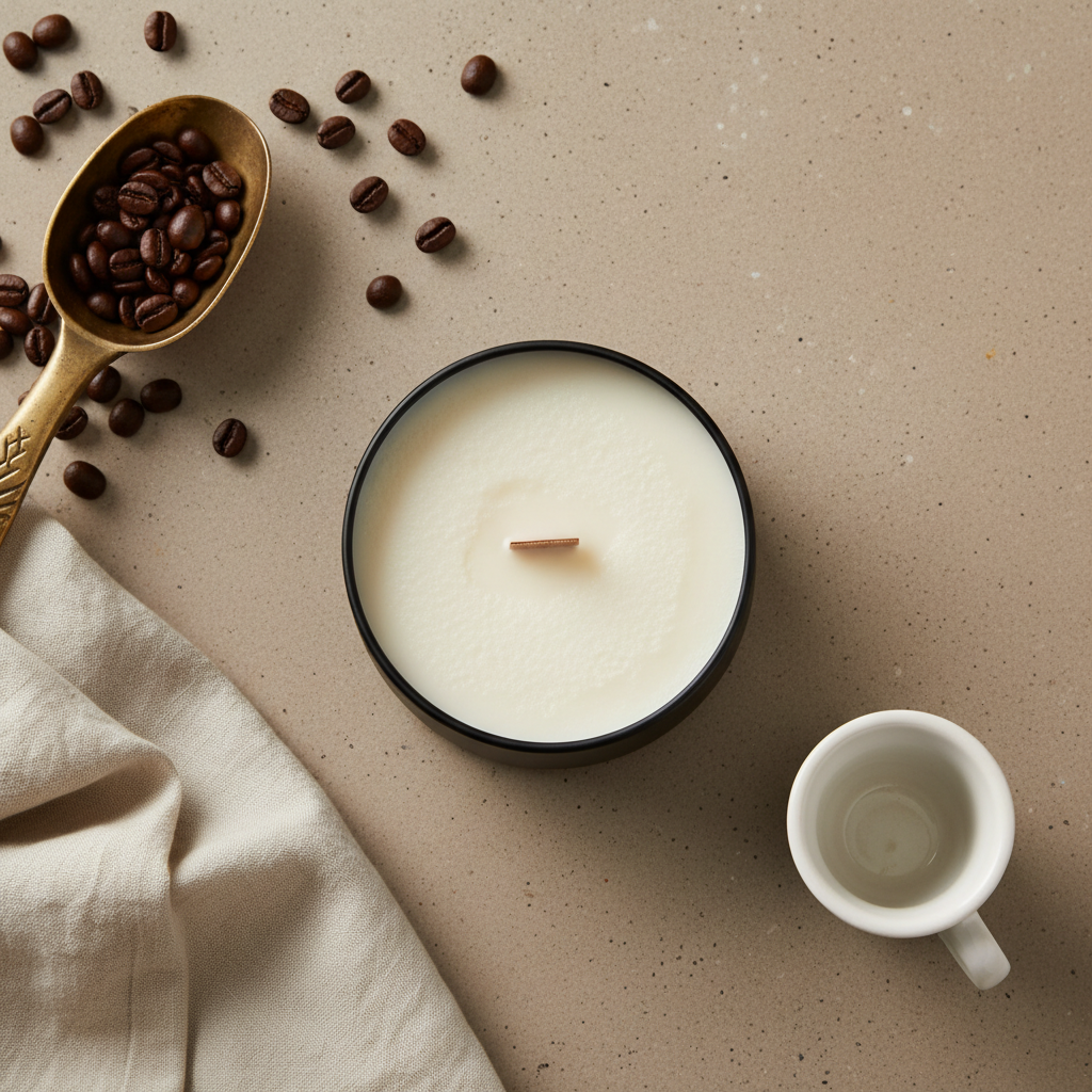 Bougie artisanale en cèdre et cuir ou en café noir – Boîte noire pour la fête des pères