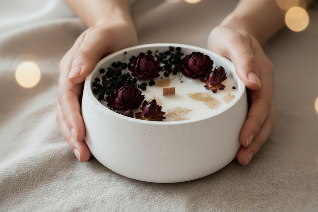 Mitternachtsblüte – XL Kerze 