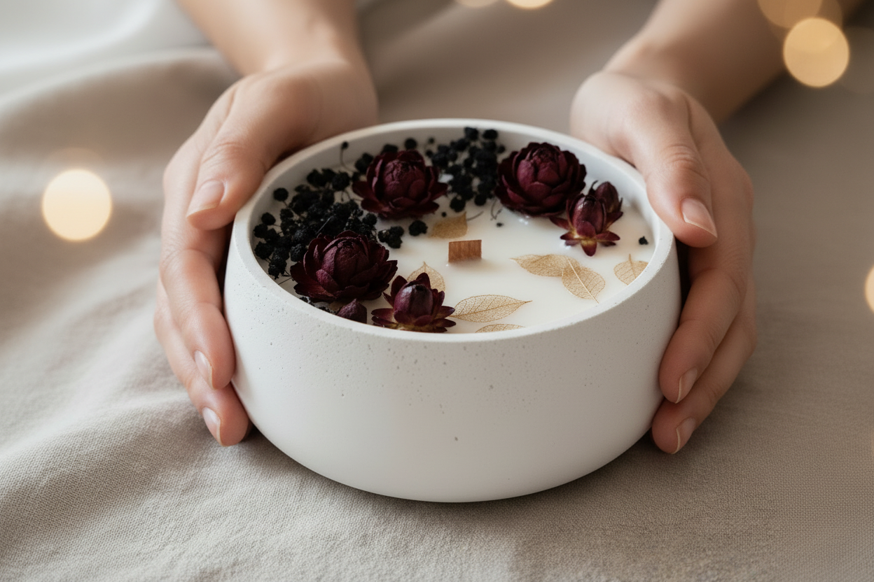 Mitternachtsblüte – XL Kerze 