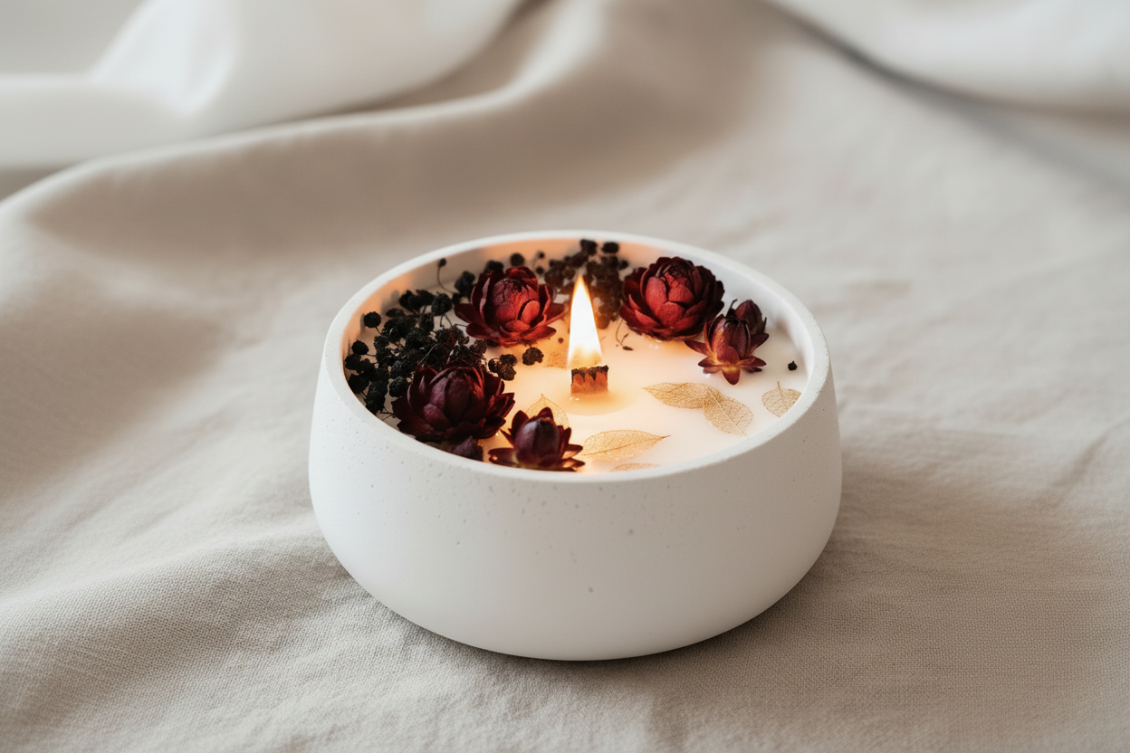 Mitternachtsblüte – XL Kerze 