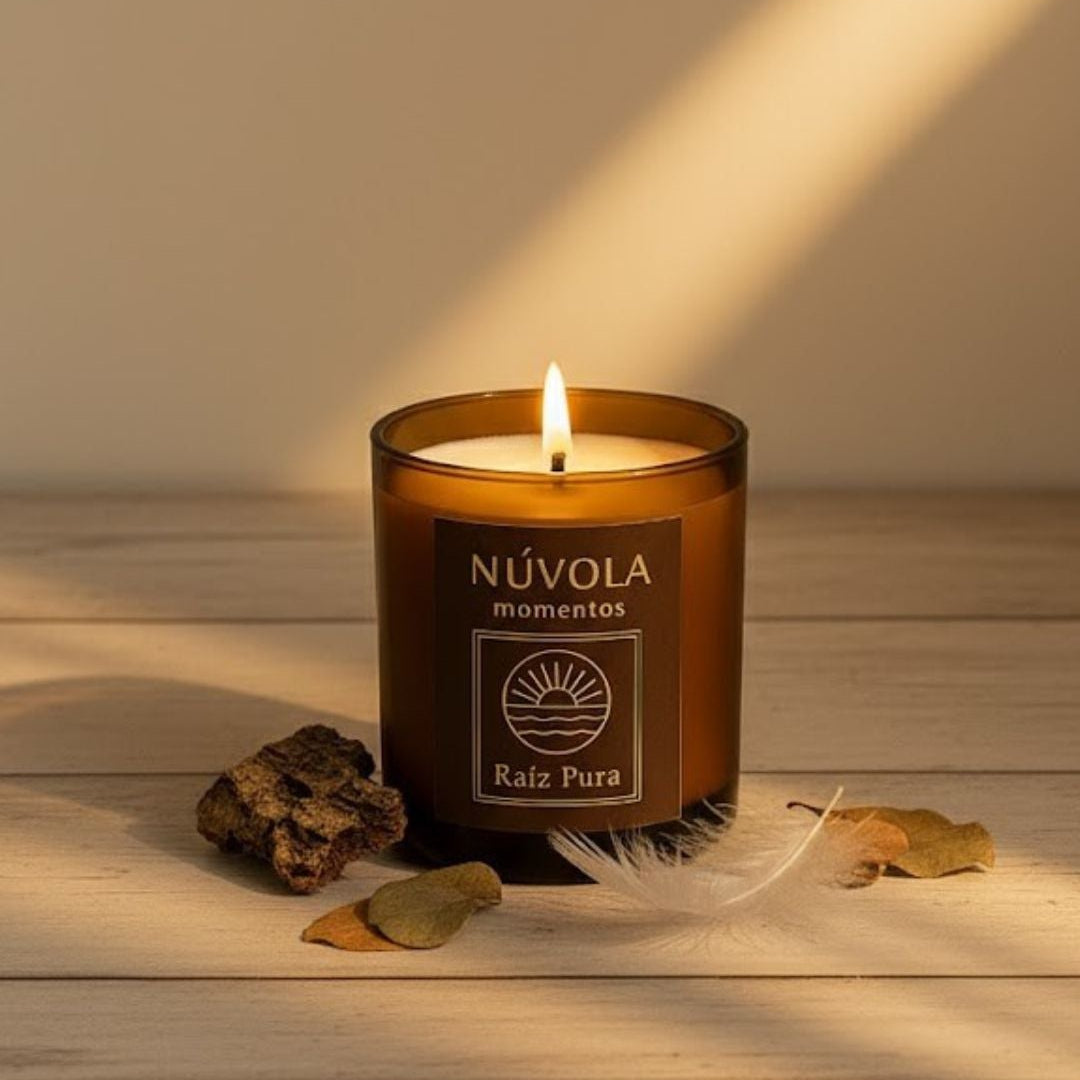 Vela Raíz Pura - Cedro, Sándalo, Ámbar