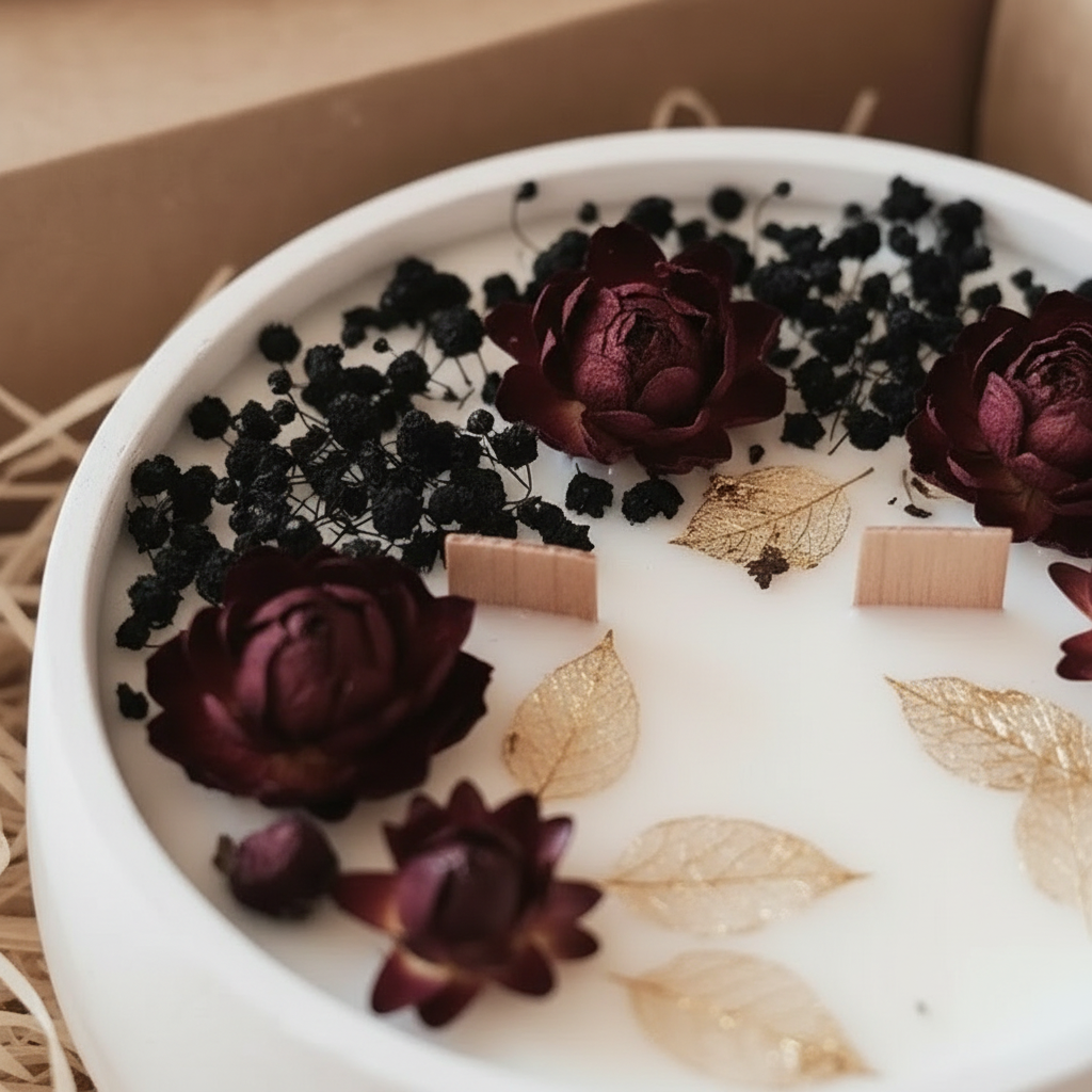 Mitternachtsblüte – XL Kerze 