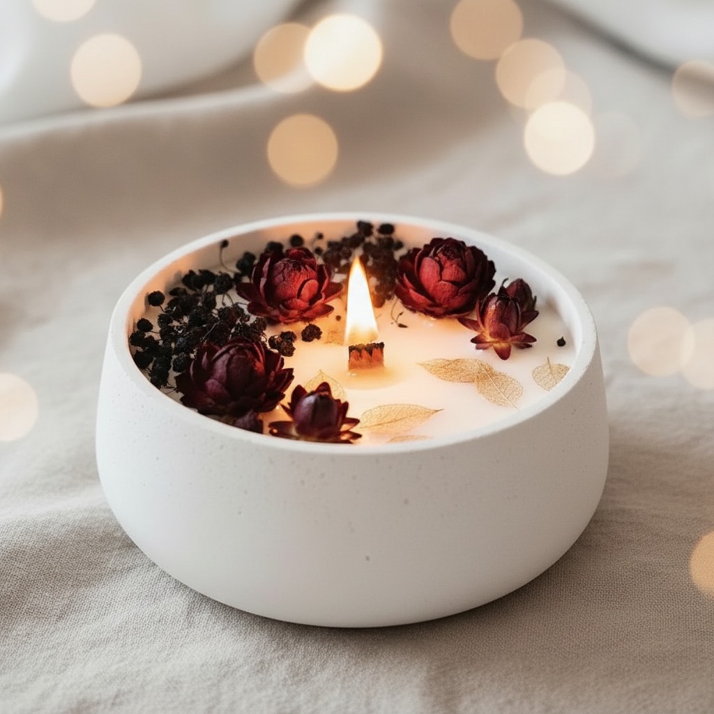 Mitternachtsblüte – XL Kerze 